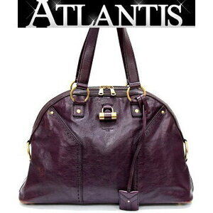 SAINT LAURENT Yves Muse handbag purple leather
